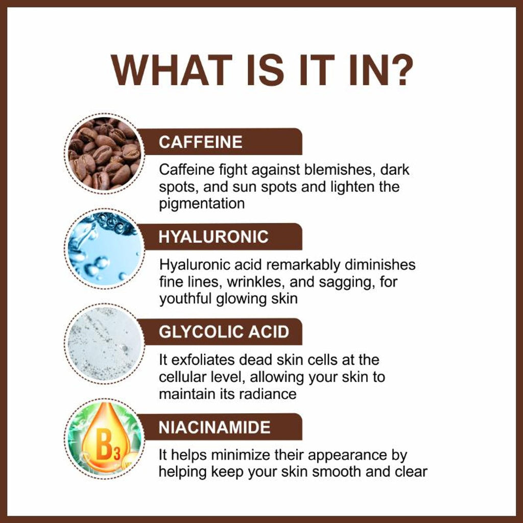 She Essentials Coffee Face Serum For Hydration & Sun Damage Protection - Antioxidant-Rich