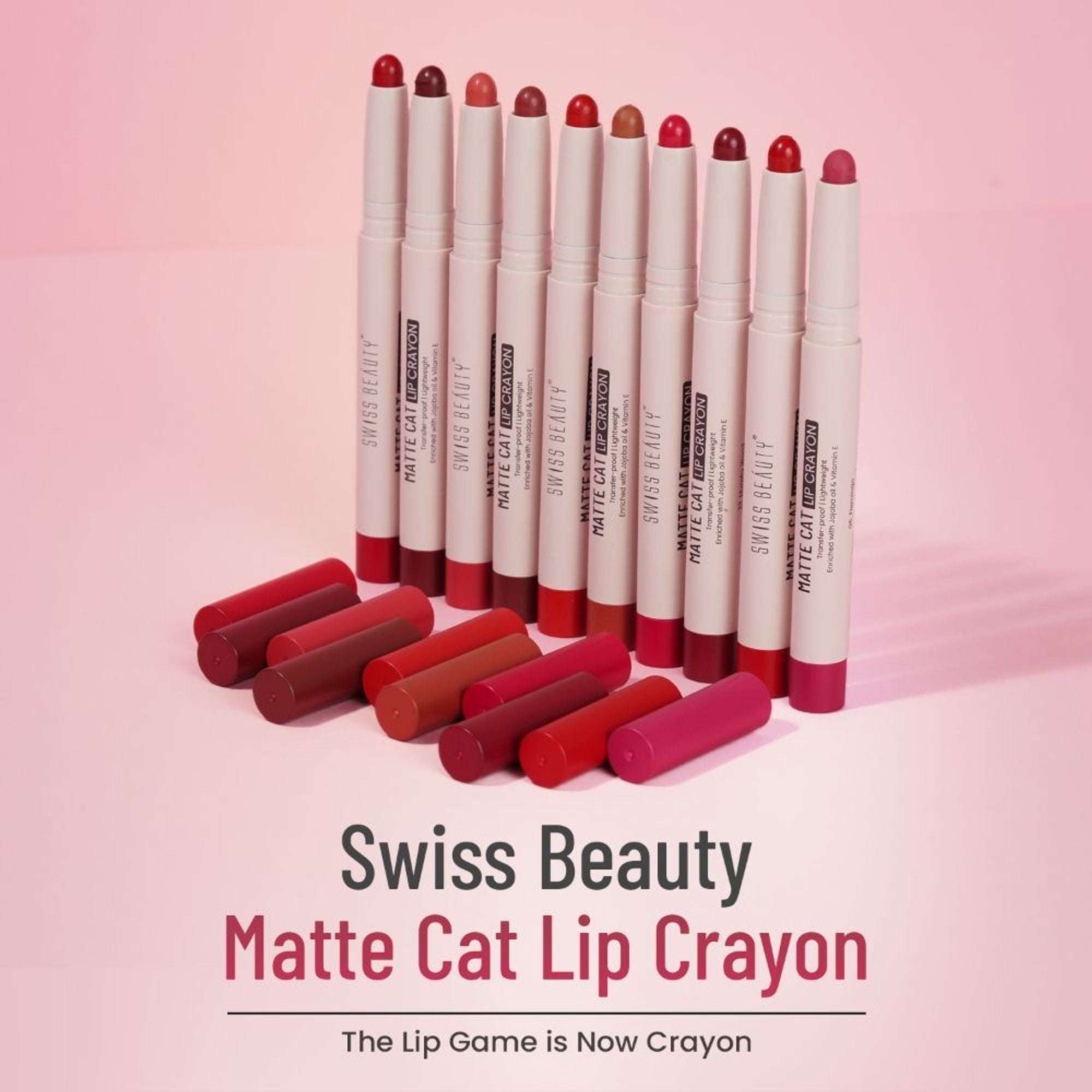 Swiss Beauty Non Transfer Matte Cat Lip Crayon - Flemingo