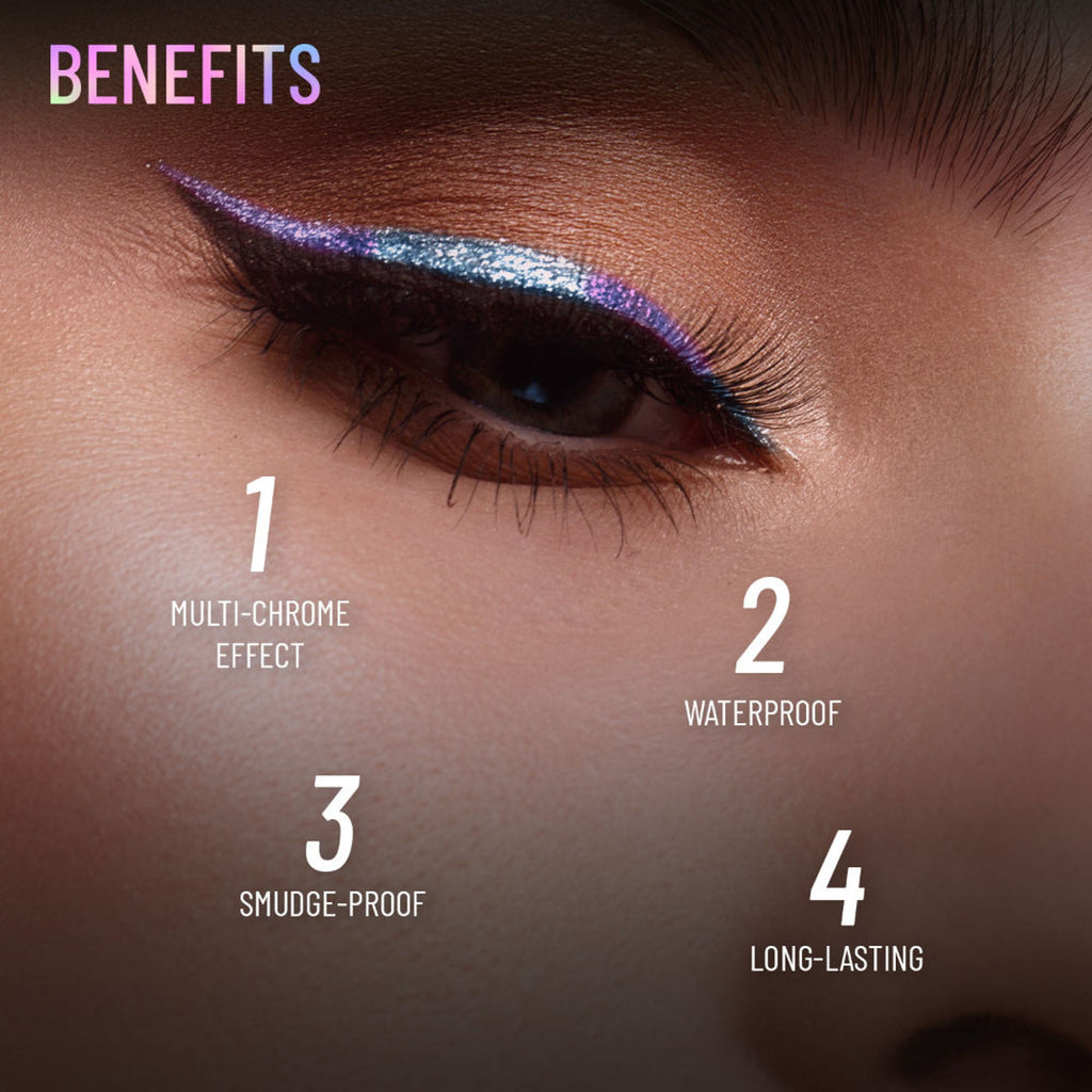 Swiss Beauty Holographic Eyeliner , Multi Chrome Effect , Water -Proof ,Smudge Proof - 2 Nouthern Light