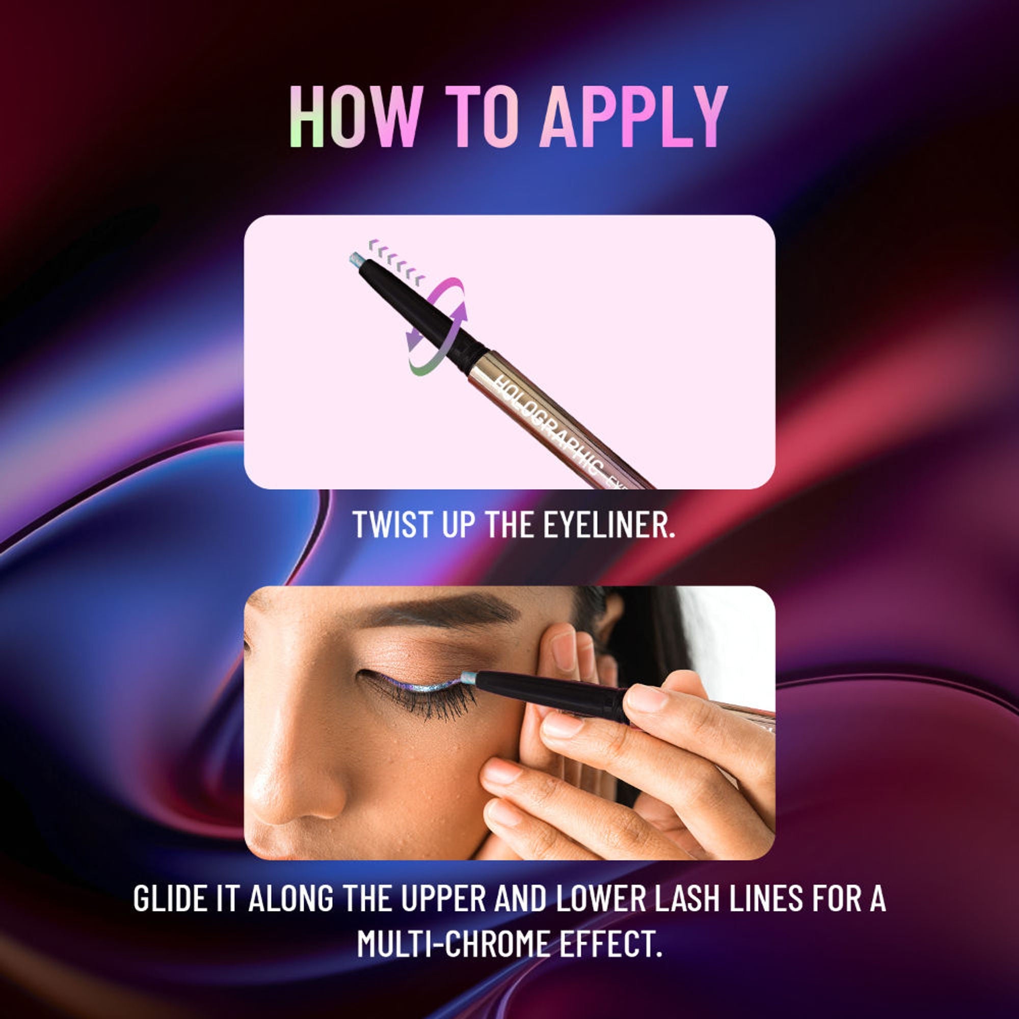 Swiss Beauty Holographic Eyeliner , Multi Chrome Effect , Water -Proof ,Smudge Proof - 3 Stardust