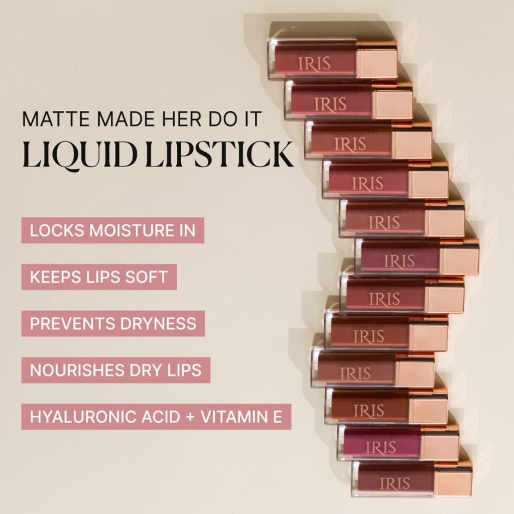 IRIS COSMETICS Matte Made Her Do It Liquid Lipstick - Warm Rosewood Nude