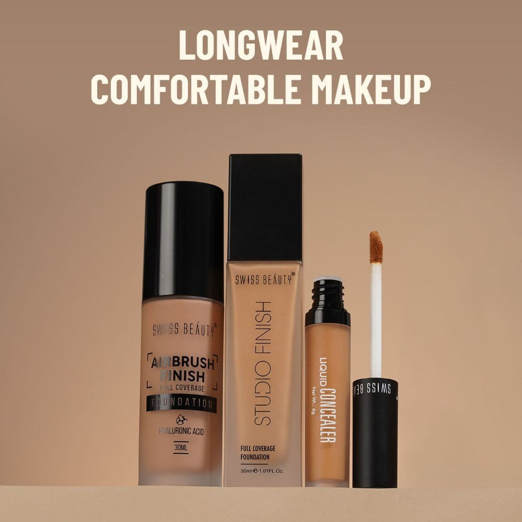 Swiss Beauty Airbrush Finish Full Coverage Foundation - 1 Shell White