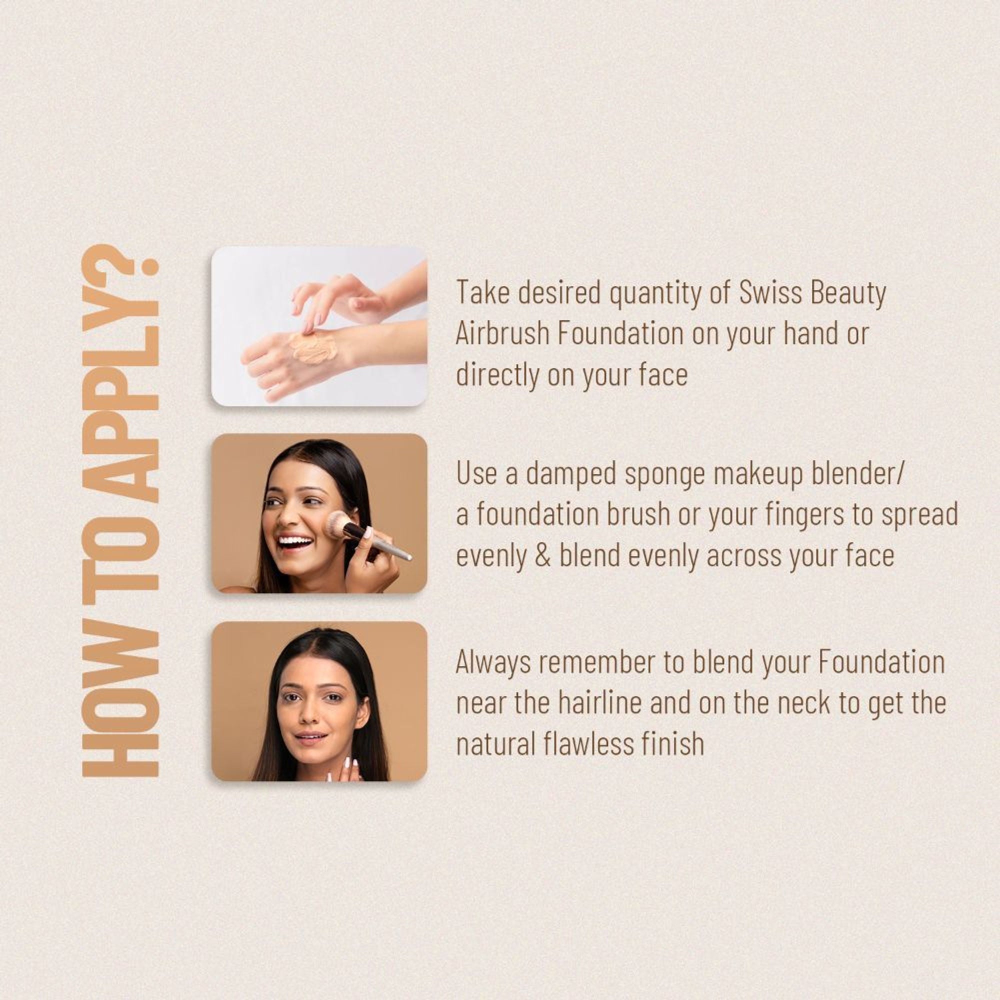 Swiss Beauty Airbrush Finish Full Coverage Foundation - 2 Fair Ivory