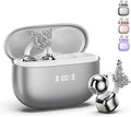 PAXA Bling Open Ear Clip On Earbuds with LED Display & Crystal Butterfly Earrings, Comfort Bluetooth 5.4 Wireless Ear Buds 50H Playtime for Women Girl Work, Fitness, Daily Wear, Gift, Silver