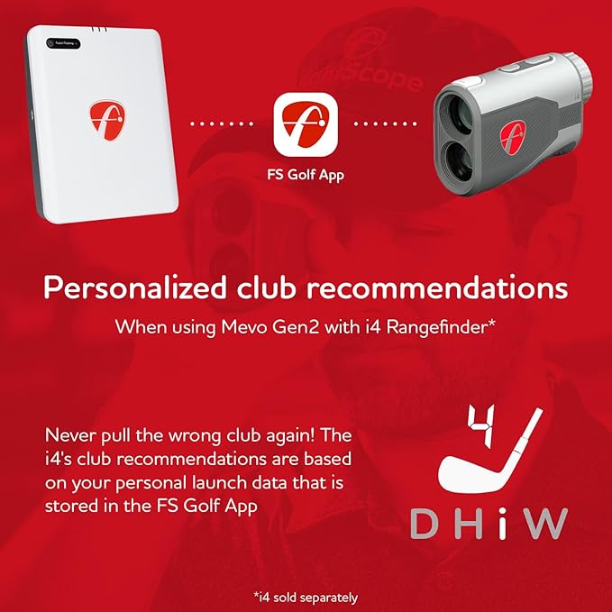 FlightScope Mevo Gen2 Portable Golf Launch Monitor and Simulator with 18 Swing Data Parameters, Front Facing Camera, 8 E6 Simulation Courses with GPS Overview and Shot Tracer | Indoor and Outdoor
