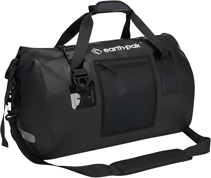 Earth Pak Waterproof Duffel Bag - Heavy Duty Motorcycle Dry Bag with Large Storage Space Perfect for Traveling, Camping, Kayaking, Fishing & Canoeing Bag 50L/70L/90L/120L Sizes