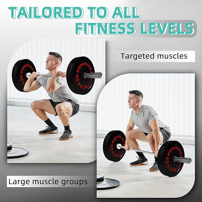 Olympic Bumper Plates Set, 2" Weight Plates for Strength Training & Weightlifting, Paris or Set or Set with Barbell, Multiple Options