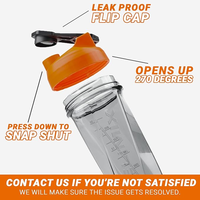 HELIMIX 2.0 Vortex Blender Shaker Bottle Holds upto 28oz | No Blending Ball or Whisk | USA Made | Portable Pre Workout Whey Protein Drink Shaker Cup | Mixes Cocktails Smoothies Shakes | Top Rack Safe