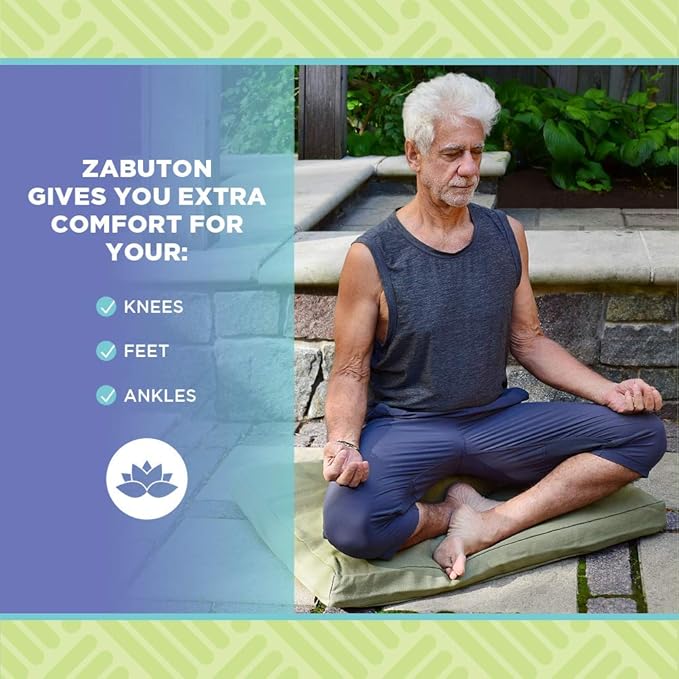BEAN PRODUCTS MEDITATION CUSHION - Zabuton Meditation Pillows for Sitting on Floor, Yoga Cushion, Cotton Yoga Pillow, Zen Kneeling Prayer Pad- MADE IN USA - Standard 24x24x2, ROYAL BLUE