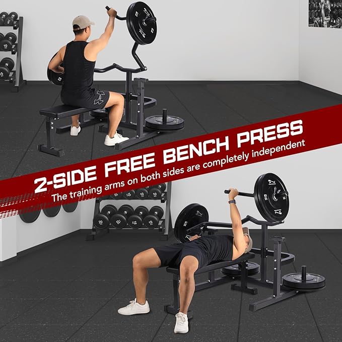 Chest Press Machine, Weight Bench Press Machine, Adjustable Flat Incline Bench with Independent Converging Arms, Multifunctional Bench Press Rack for Home Gym Equipment