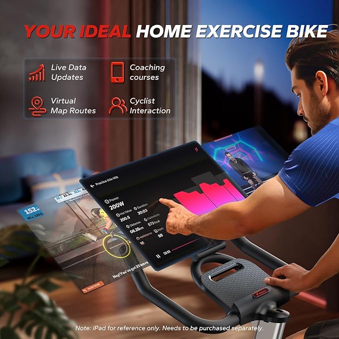 MERACH Magnetic Exercise Bike, Indoor Cycling Bike with Self-Developed App, 350 lbs Weight Capacity & 40 lbs Flywheel, Stationary Bike for Home Gym Fitness