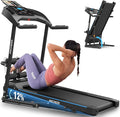 ANCHEER Foldable Treadmill with Sit Up Bench, 2025 Upgrade 3.5HP Portable Treadmills for Home with Incline 350 lbs Capacity, Smart LCD Display Body Fat& Heart Rate, Multifunction Exercise Equipment