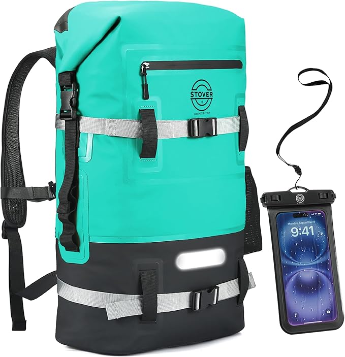 STOVER 5/10/25/30/40/55L Waterproof Backpack- Floating Dry Bag for Kayaking, Travel, Beach, Hiking, & Camping, Men/Women