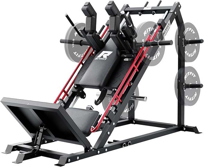 RitFit Gazelle Pro 3 in 1 Leg Press and Hack Squat Machine - High-Tensile Steel Leg Press Machine, 2000 lbs Capacity, Adjustable Angles, Hack Squat Machine with Weight Storage