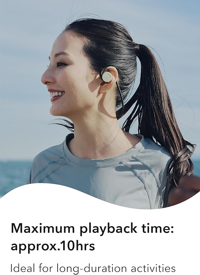 nwm GO Wireless On-Ear Speakers (Open Ear Earphones) Sound Leakage suppressed (PSZ Technology - Bone Conduction Alternative) Designed in Japan | Soil Beige