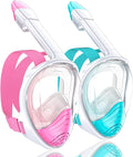 QingSong Full Face Snorkel Mask for Adults, Snorkeling Gear with Camera Mount, 180 Degree Panoramic View Snorkel Set Anti-Fog Anti-Leak