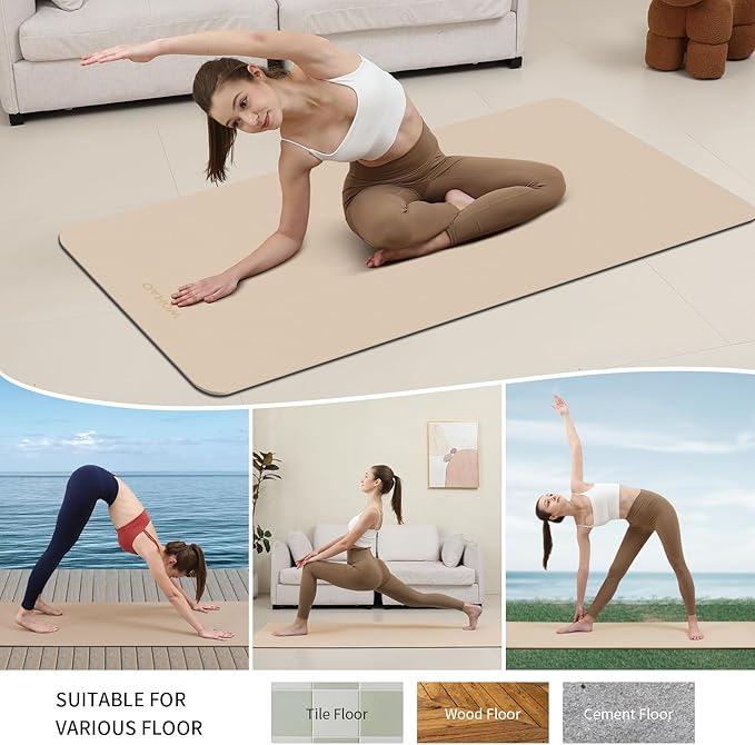 Extra Thick 8mm Yoga Mat, 72"x28" Non Slip Exercise Mat, Reversible 2-Sided Dual Color Premium POE Material, with Carrying Strap for Yoga, Pilates, Home Gym