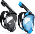 W WSTOO Full Face Snorkel Mask Adults,Suitable for Beginners Dry Top Snorkeling Gear,Can Your Mouth or Nose to Breathe,180 Degrees Panoramic View,Anti-Fog Anti-Leak,Summer Travel and Vacationing Gifts