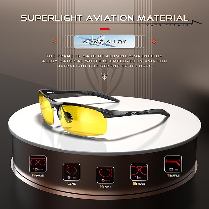 ATTCL Men's Sports Polarized Sunglasses Men for Driving running Fishing Golf - UV Protection Sun glasses Metal Frame