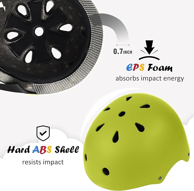 Kids Bike Helmet, Adjustable and Multi-Sport, from Toddler to Youth, 3 Sizes