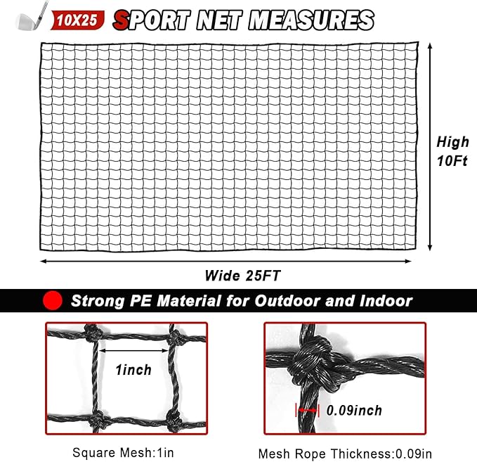 Golf Net,Golf Practice Net,Sports Netting,Sports Practice Barrier Net,Heavy Duty Ball Netting