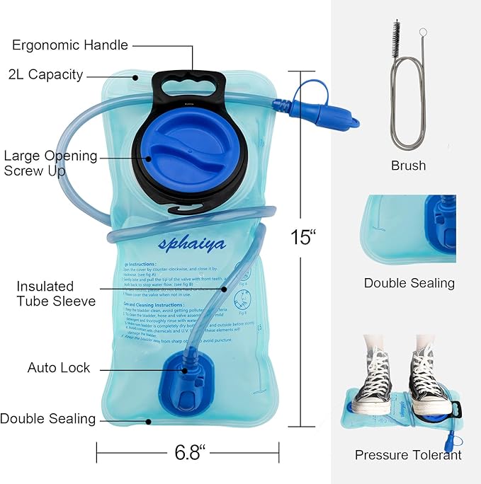 Hydration Bladder 2L-3L Water Storage Bag Reservoir,Military Hydration Pack Replacement for Hiking Biking Climbing Cycling Running Camping Backpack