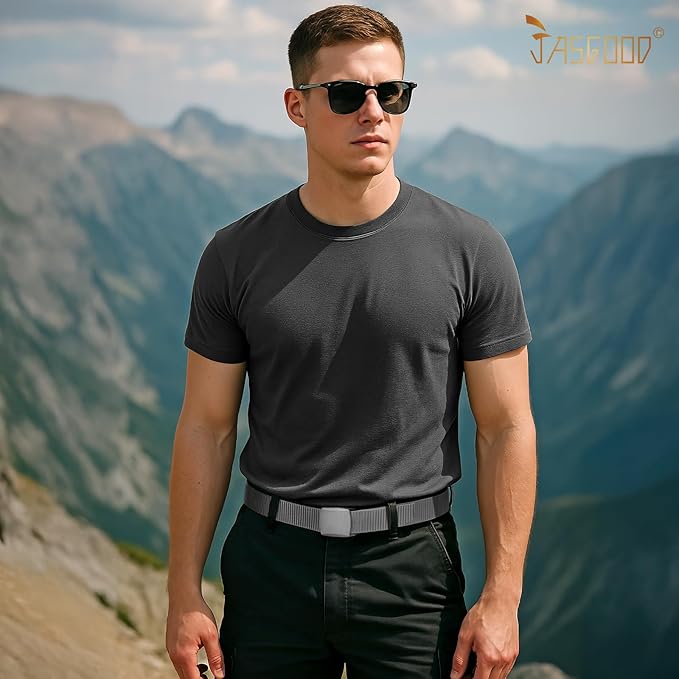 JASGOOD Nylon Canvas Breathable Military Tactical Men Waist Belt With Plastic Buckle