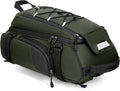 RAINSMORE Bike Bags for Bicycle Rear Rack 15L Waterproof Bike Ebike Trunk Pannier Saddle Bag with Rain Cover Bike Accessories Backpack Shoulder Bag for Commuter Travel Outdoor, Green