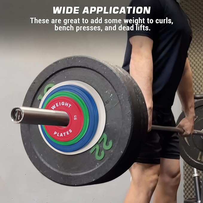 2 In Change Plates 1.25LB 2.5LB 5LB 10LB Fractional Weight Plates,Bumper Plates for Weight Lifting,Strength Training Gym Home,Rubber Coating