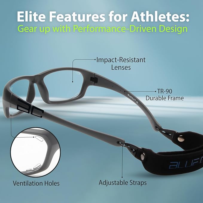 BLUE CUT Sports Protection Goggles, Photochromic Lenses Safety Glasses for Basketball, Pickleball Indoor Outdoor Sports