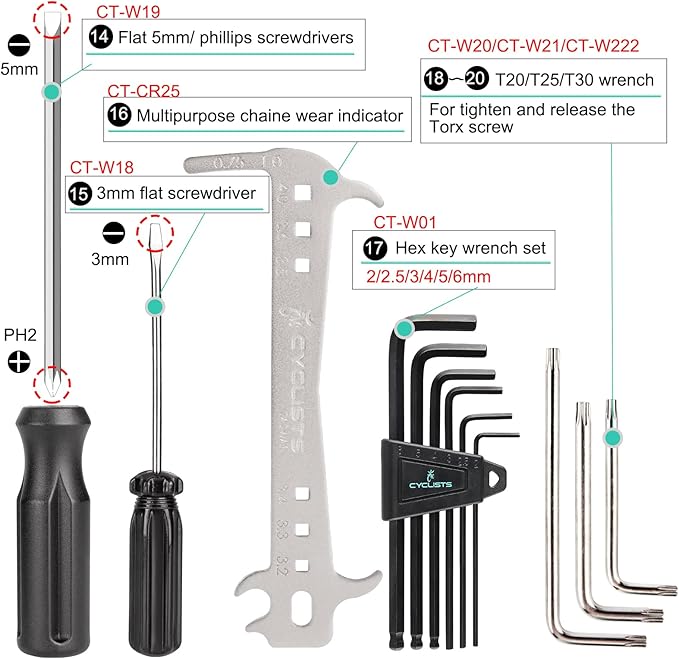 27 Piece Bike Tool Kit - Bike Tools Maintenance Repair Kit - Mountain/Road Bike Bicycle Repair Tool Kit With Storage Case