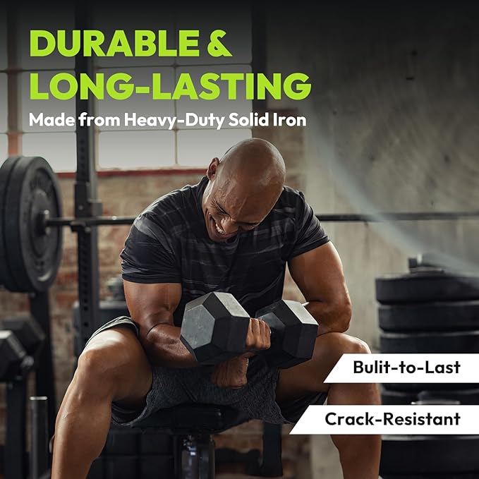 Hex Dumbbell Set, 30-480 lb Set Rubber Encased Exercise & Fitness Dumbbells, Weights Dumbbells Set, Hand Weight for Strength Training