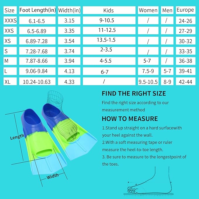 Kids Swim Fins,Short Comfortable Flippers for Lap Swimming and Training for Child,Girls,Boys,Beginners