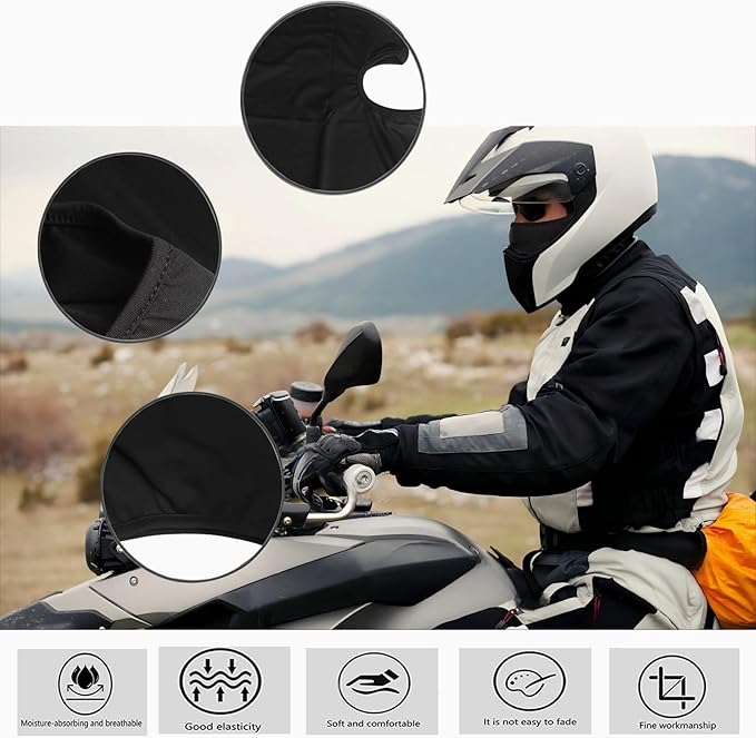 5 Pack of Balaclava Headgear, Outdoor Men's and Women's Ski Caps, Mask, Airsoft Gun, Motorcycle Cover, Helmet (Black, White)