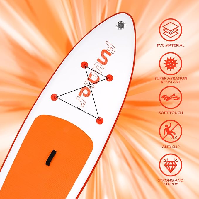 FunWater Inflatable Ultra-Light Stand Up Paddle Board for All Skill Levels with Premium SUP Paddleboard Accessories,Non-Slip Comfort Deck for Youth & Adults