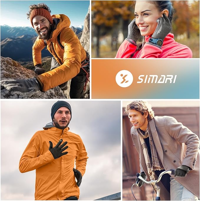 SIMARI Winter Gloves Women Men Ski Snow Gloves Liner Thermal Warm Touch Screen, Suit for Running, Cycling, Biking, Hiking, Driving, Walking, Typing, Freezer Work, Sports, Soccer, Shooting, Gaming 102