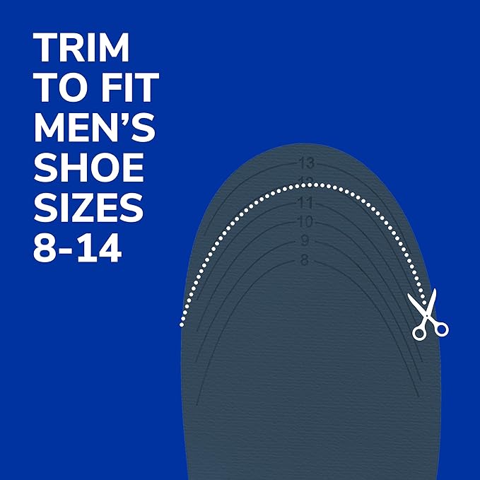 Dr. Scholl’s Energizing Comfort Men’s Everyday Insoles with Massaging Gel - Clinically Proven, All-Day Energy and Comfort Inserts, Patented Triple Gel Design, Shock Absorbing, Arch Support: 2 Pairs