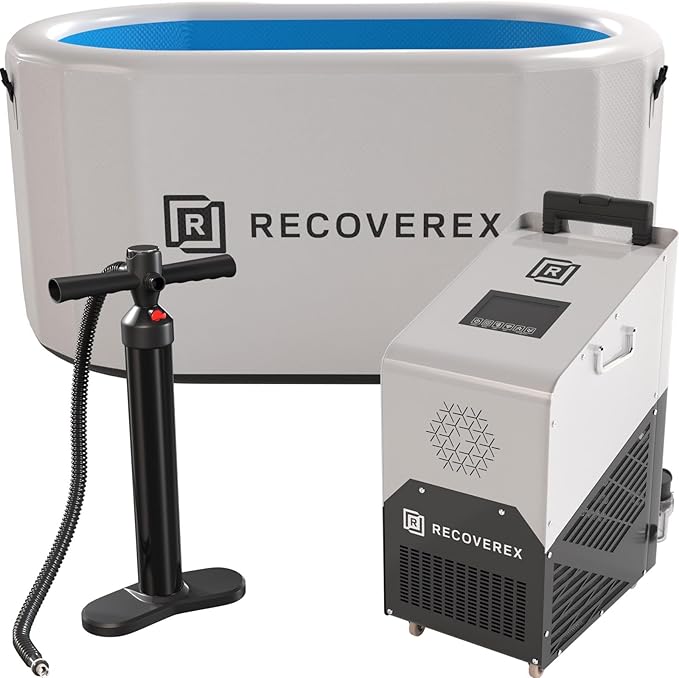 Cold Plunge Tub, 90 Gallon, 0.8 Horsepower – Heavy-Duty Ice Bath Tub for Athletes, Portable Cold Plunge Chiller with Water Treatment Kit, Immersion Therapy, WiFi Control, Backpack & Wheels