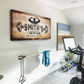 TAILORED CANVASES Personalized Gym Sign Wall Art Decor - Motivational Canvas for Home, Workout Room, Garage, Fitness Center - Inspirational Posters With Name on Rustic Copper, 36x12in