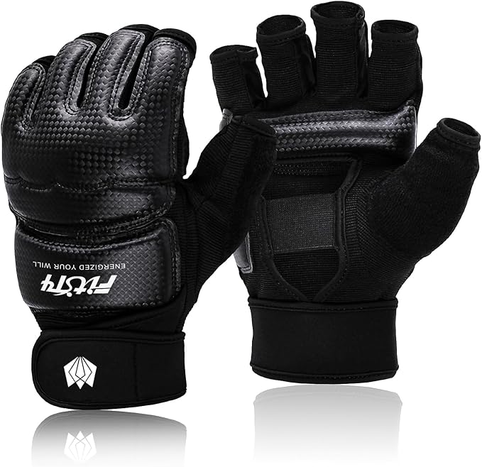 FitsT4 Sports Half Mitts MMA UFC Training Boxing Punch Bag Martial Arts Gloves