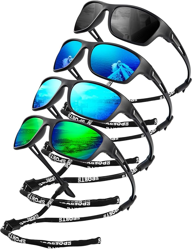 KALIYADI Polarized Sunglasses for Men, Sports Sun Glasses for Driving Cycling Fishing with UV protection
