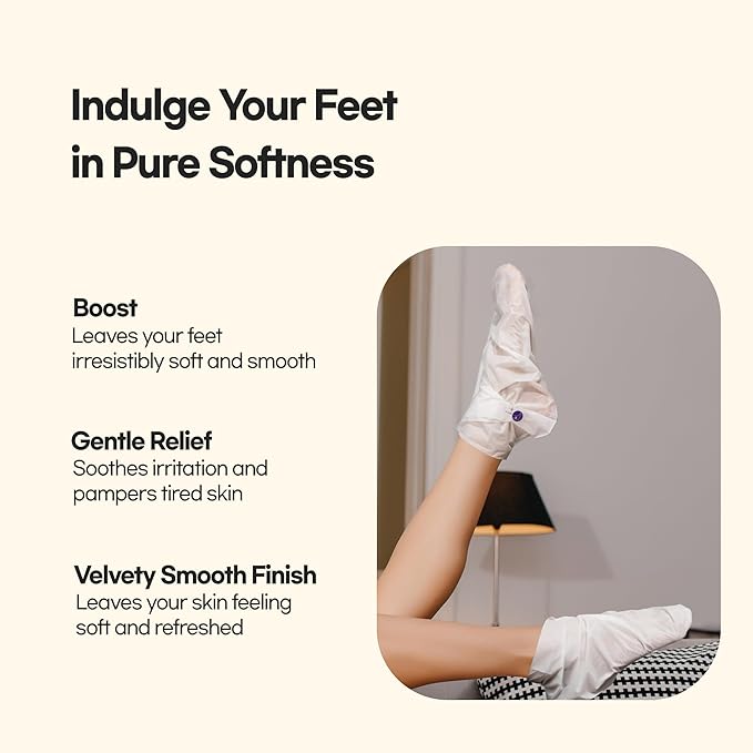Epielle Hydrating Hand & Foot Masks 12 Pairs, Deep Moisturizing Socks & Gloves, Soften Dry Hands & Cracked Heels with Shea Butter & Jojoba Oil, Korean Skin Care, Foot Spa, Self Care Gifts for Women