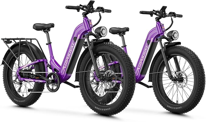 M1 Pro Electric Bike, 1800W Peak Motor Electric Bike for Adults, 48V 17.5Ah, 26'' x 4.0'' Fat Tire Electric Mountain Bike, Ebike with 85 Miles, 36MPH, 7 Speed 110Nm and Dual Suspension
