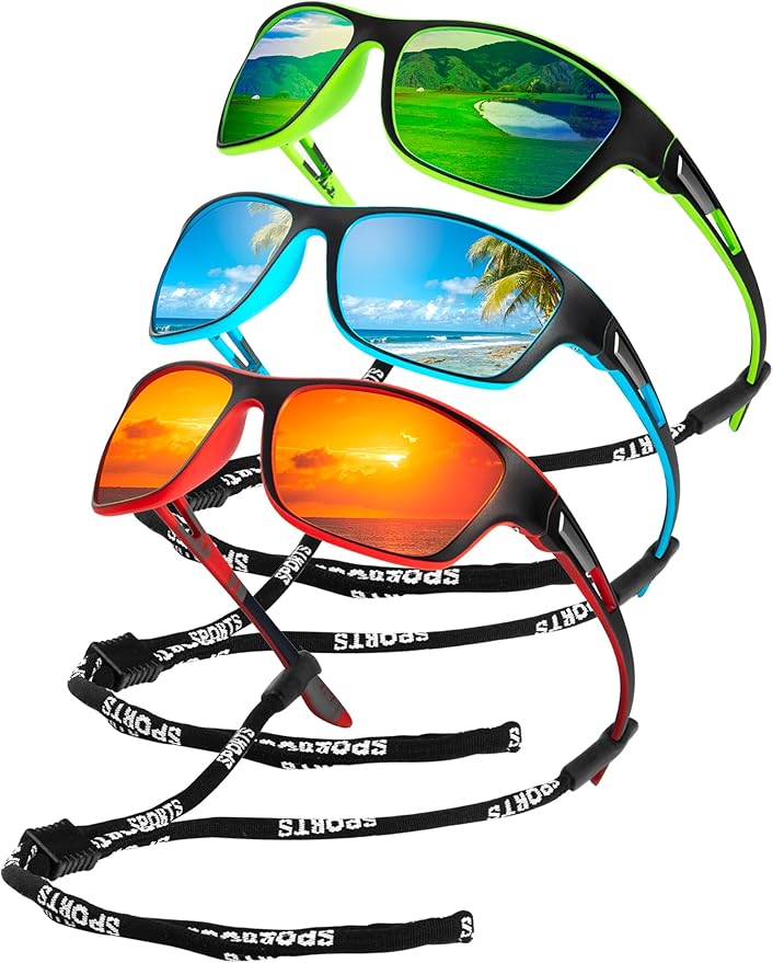 KALIYADI Polarized Sunglasses for Men, Sports Sun Glasses for Driving Cycling Fishing with UV protection