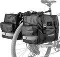 Bike Panniers Bike Bags Waterproof 40L Bicycle Saddle Bags for Rear Rack Luggage Trunk Bag Double Side Pannier Bag with Rain Cover Cycling Accessories, Black-L