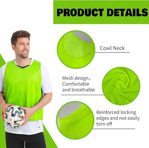 12/24/48PCS Pinnies Youth Team Pennies for Sports Kids and Scrimmage Vests for Soccer Basketball Jersey Practice