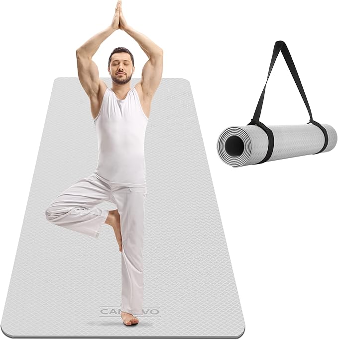 CAMBIVO Extra Wide Yoga Mat for Women and Men (72"/84"x 32"x 1/4") TPE Workout Mat, Non-slip Large Exercise Fitness Mat for Yoga, Pilates, Workout
