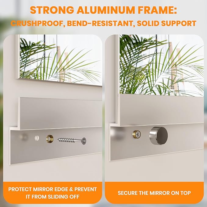 ROOMTEC Workout Mirrors for Home Gym 60"x36"-2PCS, Large Wall Mirror Full Length for Fitness, Yoga, Big Wall Mounted Frameless Glass Mirror for Garage, Dance Studio, Bedroom
