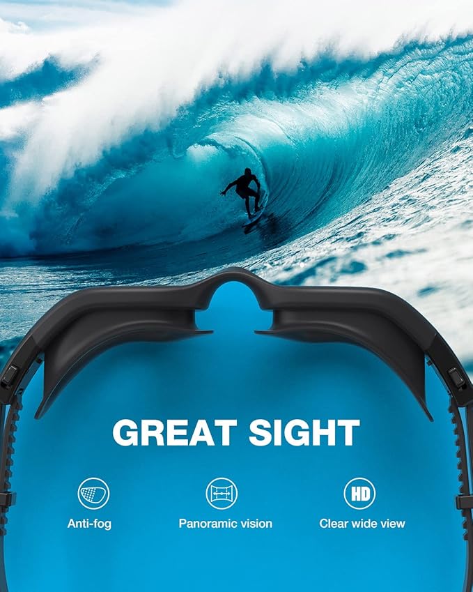 ZIONOR Swim Goggles, G1 SE Swimming Goggles Anti-fog for Adult Men Women