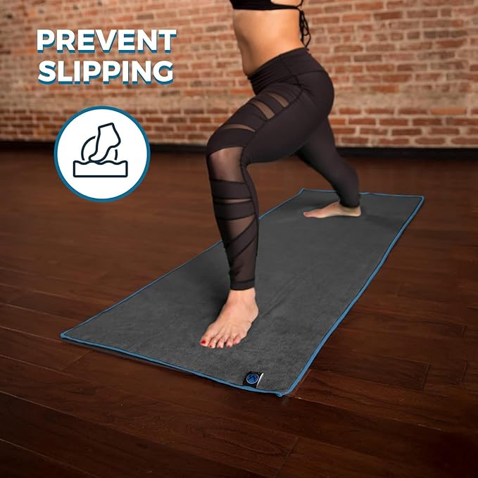 Youphoria Yoga Microfiber Non-Slip Towel - Hot Yoga Mat Towel for Enhanced Grip and Sweat Absorption
